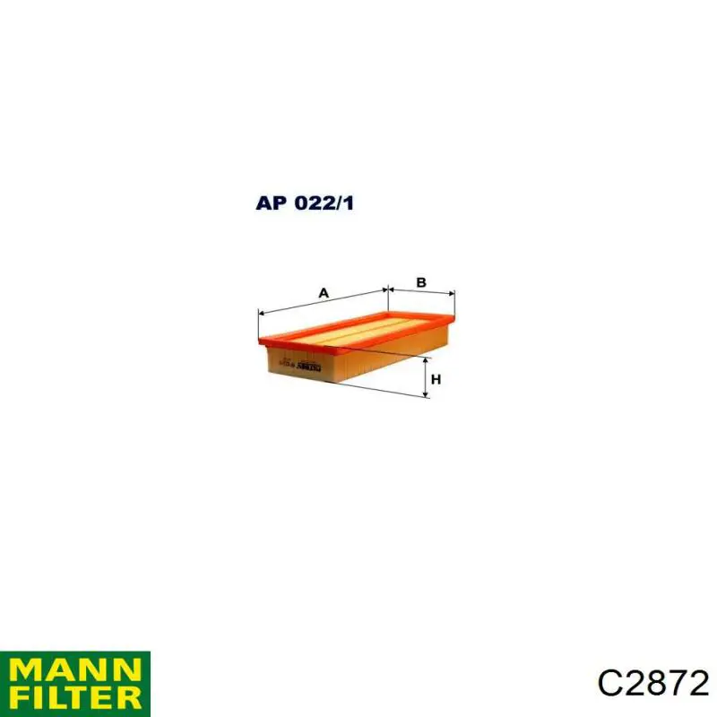 Воздушный фильтр C2872 Mann-Filter