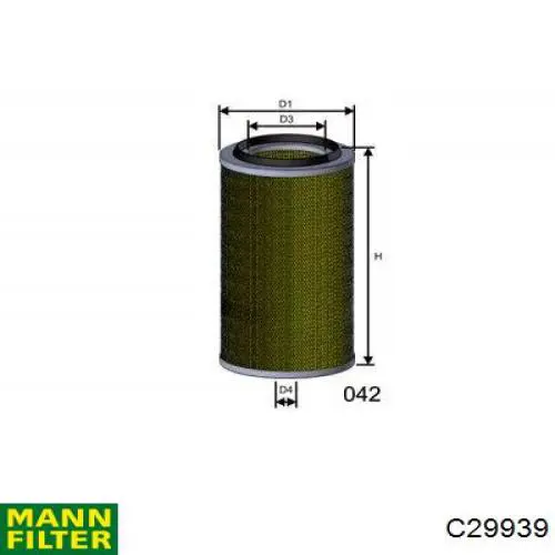 Filtro de aire C29939 Mann-Filter