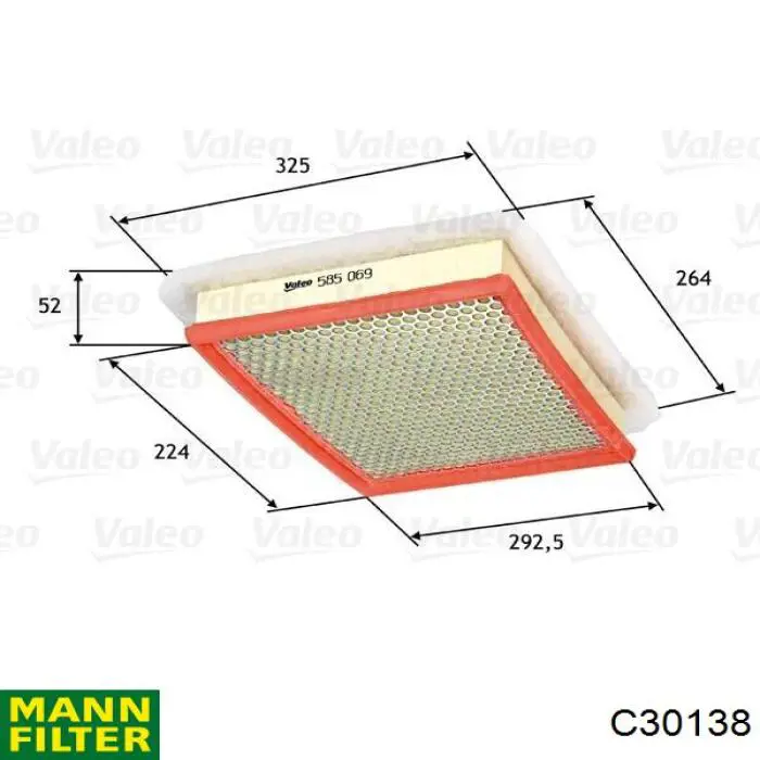Элемент воздушного фильтра Mann-Filter C30138 цена, от 14.06 USD