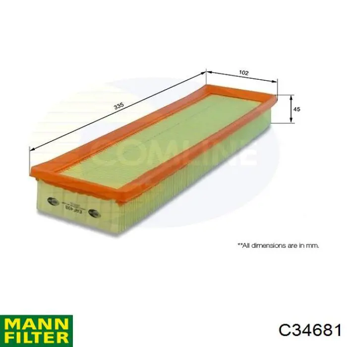 Элемент воздушного фильтра Mann-Filter C34681 цена, от 4.56 USD