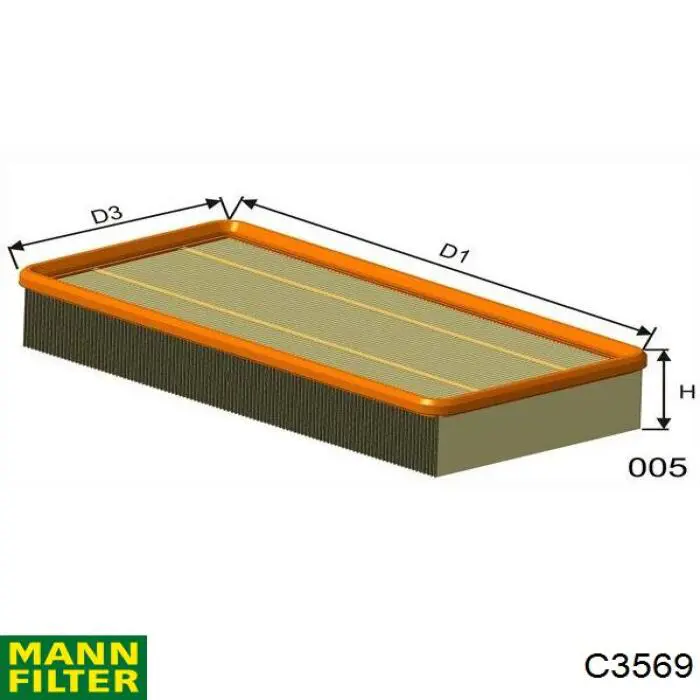 Воздушный фильтр C3569 Mann-Filter