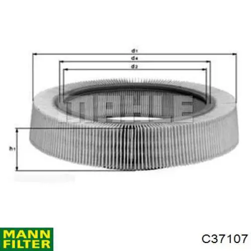 Купить C37107 Mann-Filter Автомобильный фильтр воздуха
