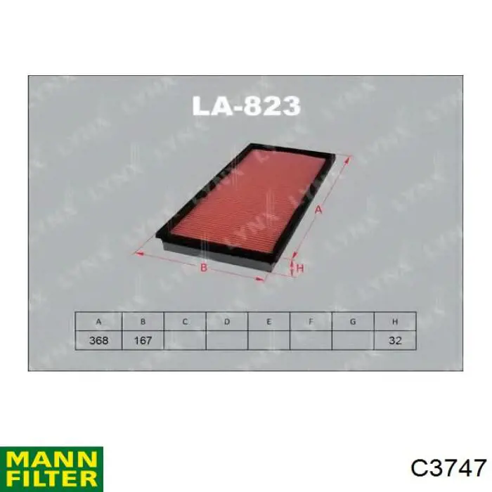 Воздушный фильтр C3747 Mann-Filter