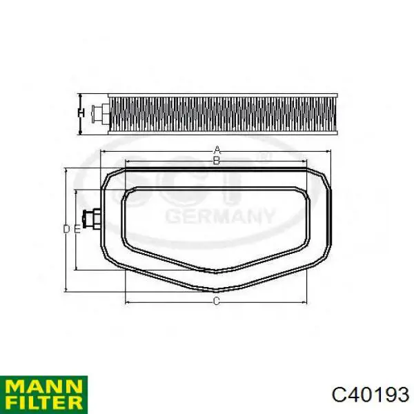Фильтр воздушный Mann-Filter C40193