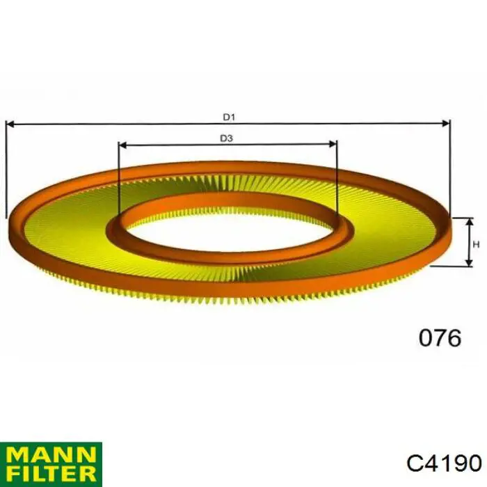 Элемент воздушного фильтра Mann-Filter C4190 цена, от 8.72 USD