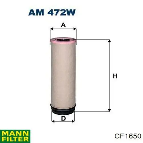Фильтр воздушный насоса подачи вторичного воздуха Mann-Filter CF1650 цена, от 36.45 USD