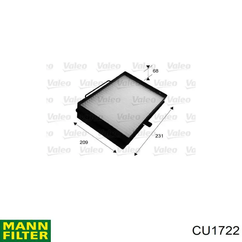 Filtro de habitáculo CU1722 Mann-Filter