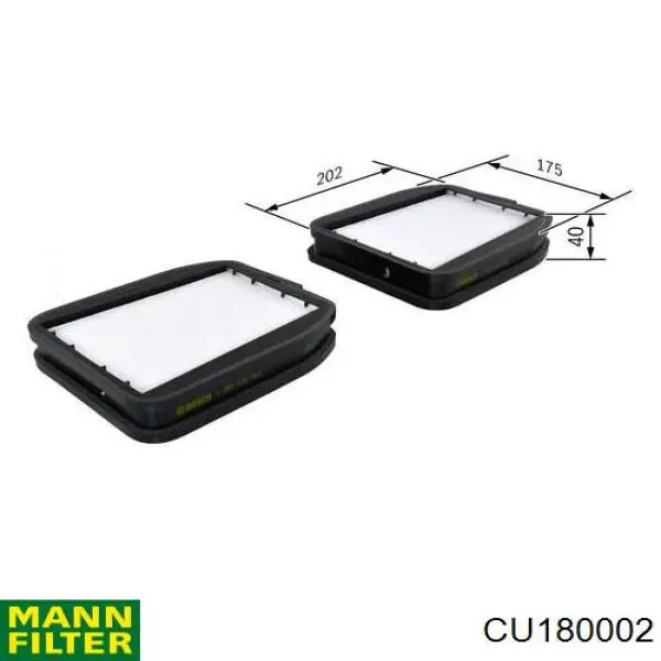 Купить CU180002 Mann-Filter Фильтр салона угольный