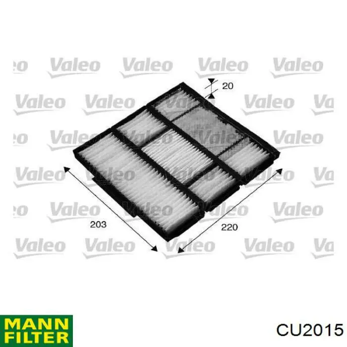 Filtro de habitáculo CU2015 Mann-Filter