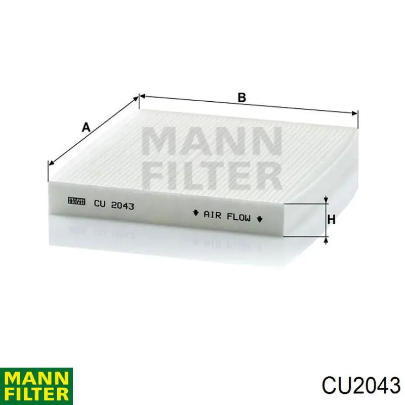 Купить CU2043 Mann-Filter Фильтр салона угольный