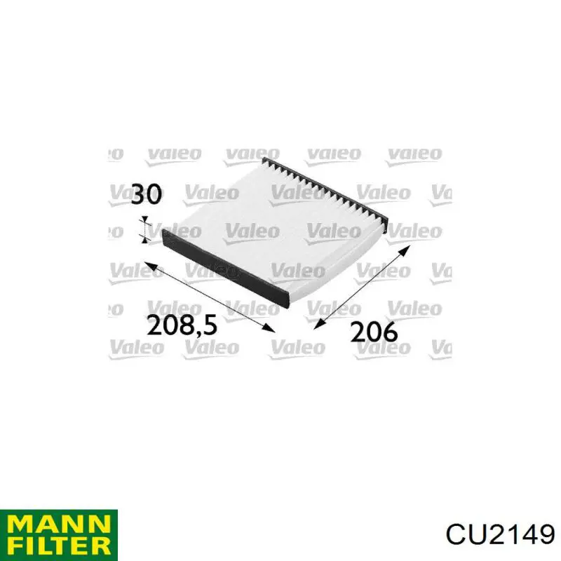 Купить CU2149 Mann-Filter Фильтр салона угольный