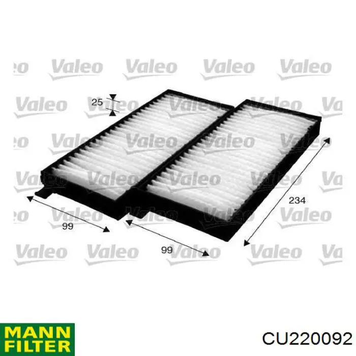 Фильтр воздушный отопителя Mann-Filter CU220092 цена, от 7.19 USD