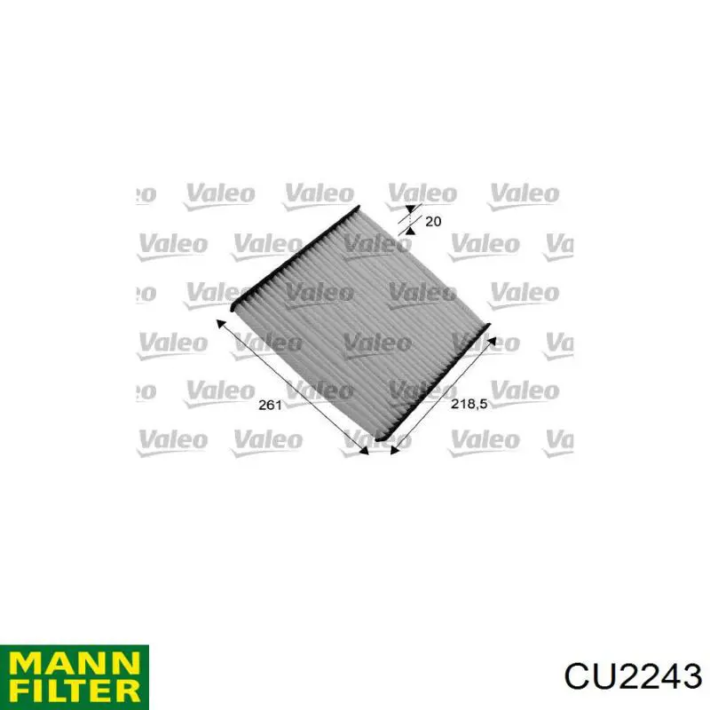 Фильтр воздушный отопителя Mann-Filter CU2243 цена, от 8.44 USD