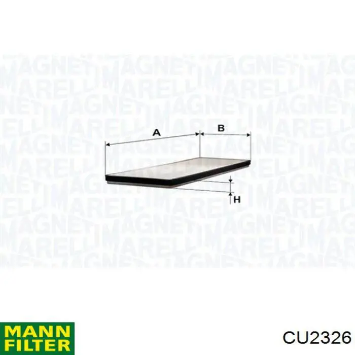 Фильтр воздушный отопителя Mann-Filter CU2326 цена, от 11.25 USD