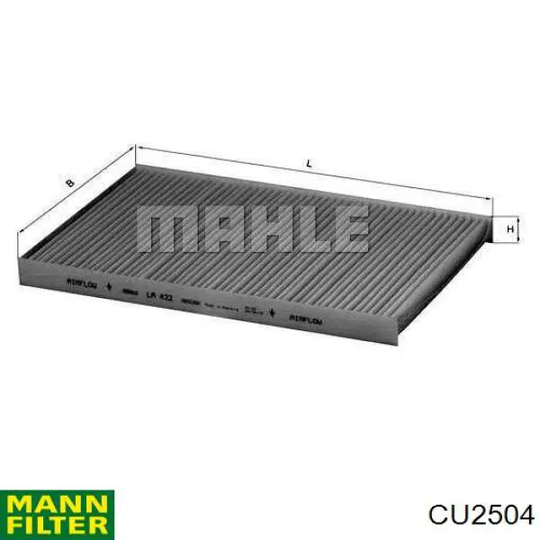 Фильтр воздушный отопителя Mann-Filter CU2504 цена, от 9.59 USD