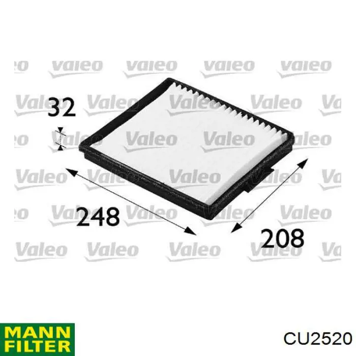 Filtro de habitáculo CU2520 Mann-Filter