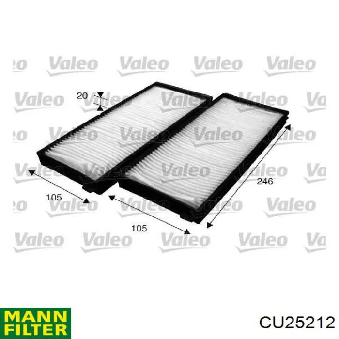 Купить CU25212 Mann-Filter Фильтр салона угольный
