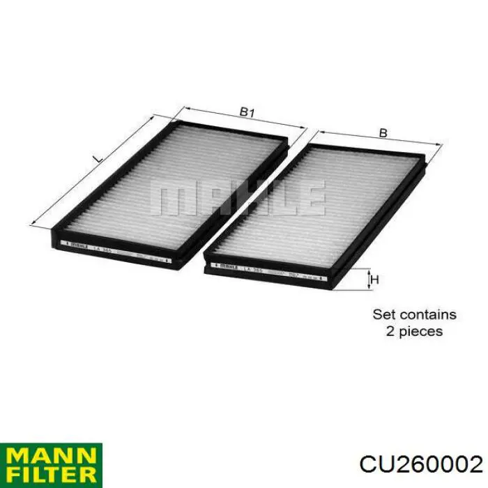 Фильтр салона CU260002 Mann-Filter