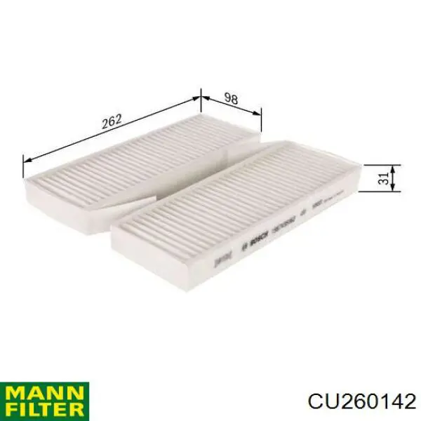 Фильтр воздушный отопителя Mann-Filter CU260142 цена, от 12.33 USD