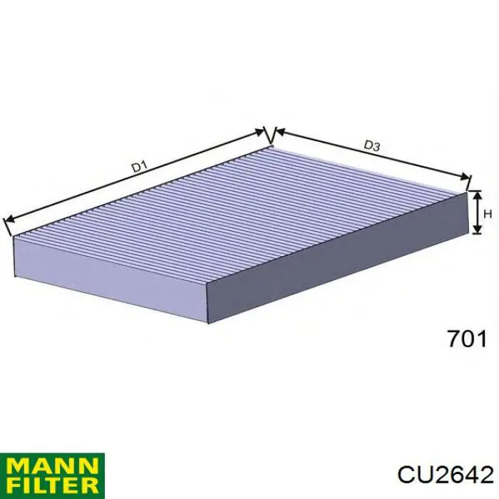 CU2642 Mann-Filter Внутрисалонный фильтр