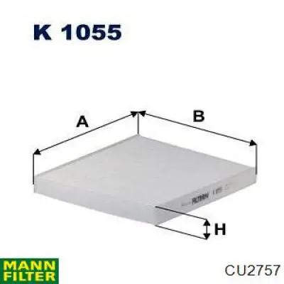 Фильтр салона CU2757 Mann-Filter