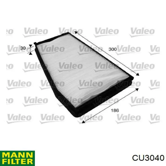 Filtro de habitáculo CU3040 Mann-Filter