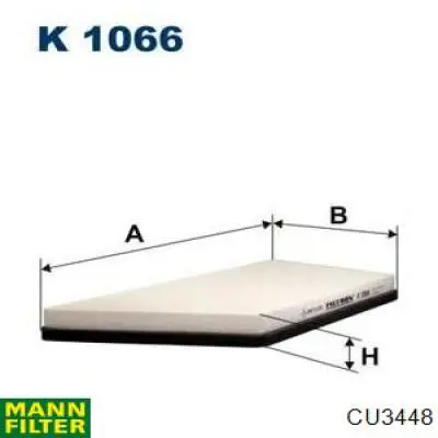 Купить CU3448 Mann-Filter Фильтр салона угольный