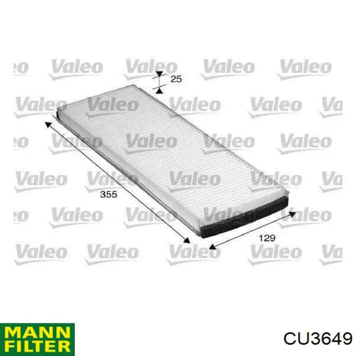 Воздушный фильтр салона Mann-Filter CU3649