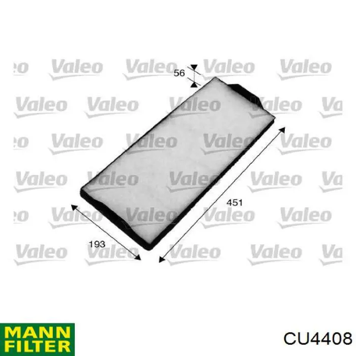 Купить CU4408 Mann-Filter Фильтр салона угольный