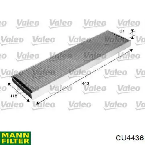 Купить CU4436 Mann-Filter Фильтр салона угольный