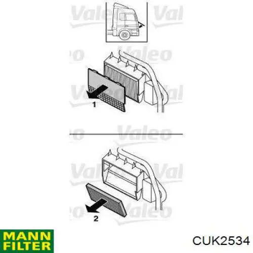 Купить CUK2534 Mann-Filter Фильтр салона угольный