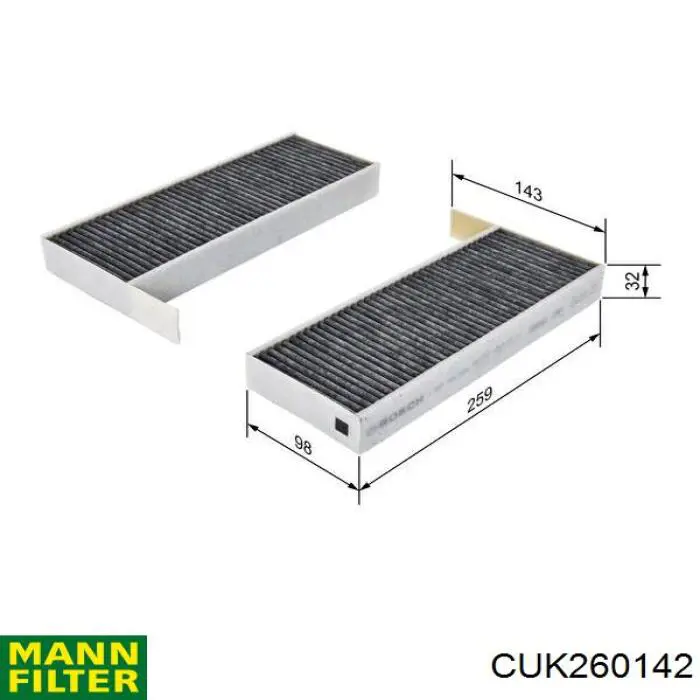 Фильтр салона CUK260142 Mann-Filter