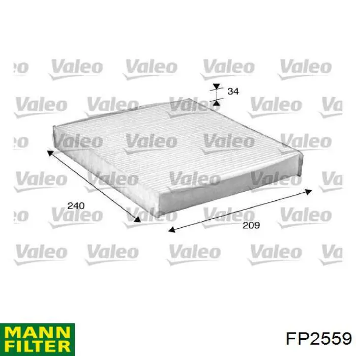 Фильтр воздушный отопителя Mann-Filter FP2559 цена, от 22.97 USD