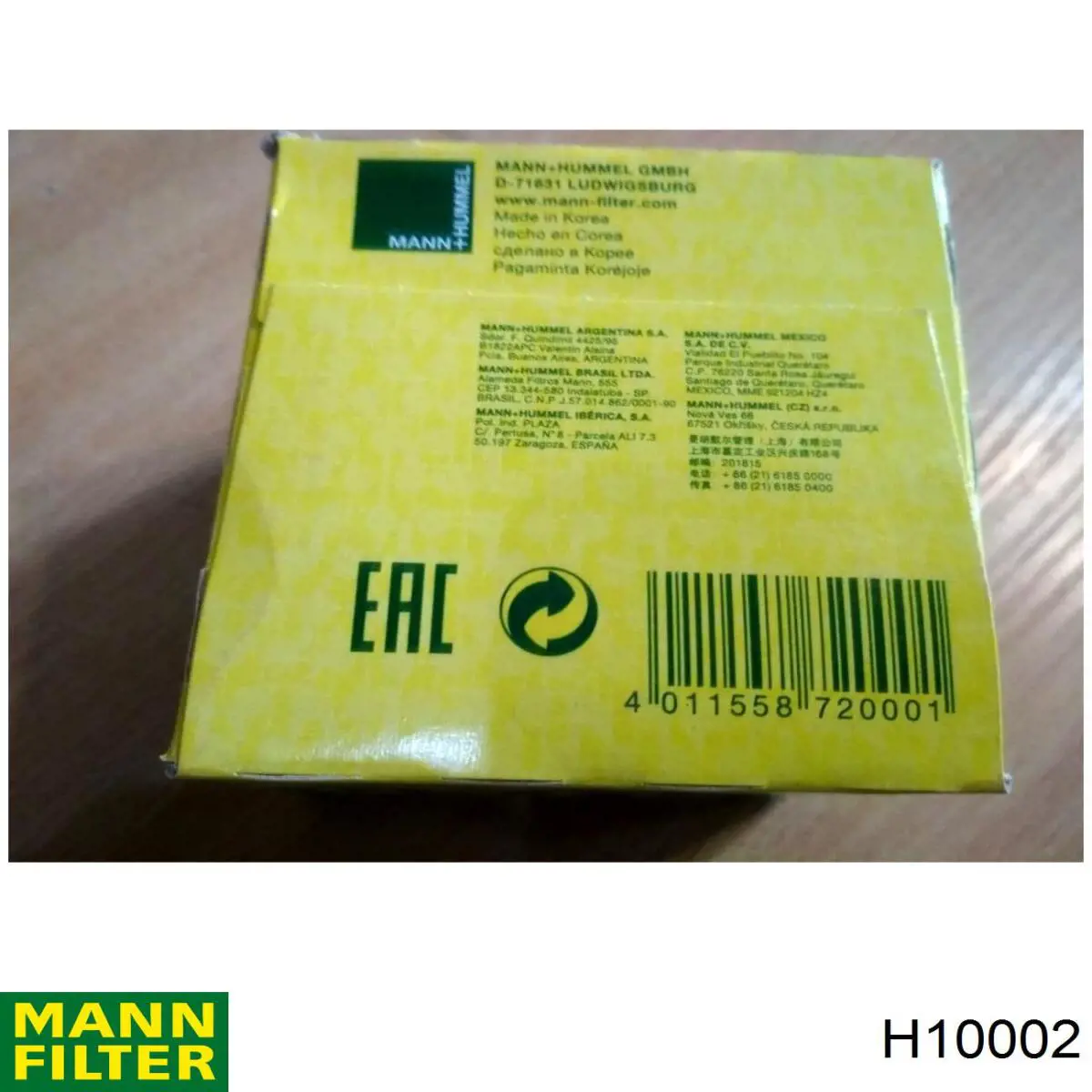 H10002 Mann-Filter фильтр гидравлической системы