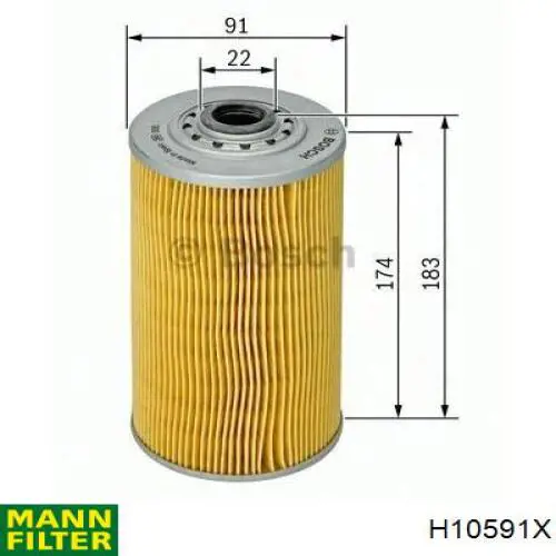 H10591X Mann-Filter filtro de óleo