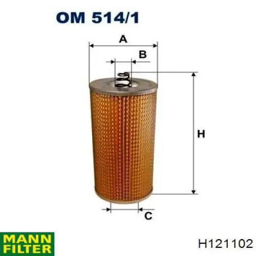 Масляный фильтр H121102 Mann-Filter