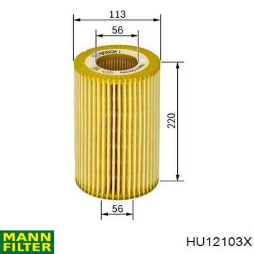 Filtro de aceite HU12103X Mann-Filter