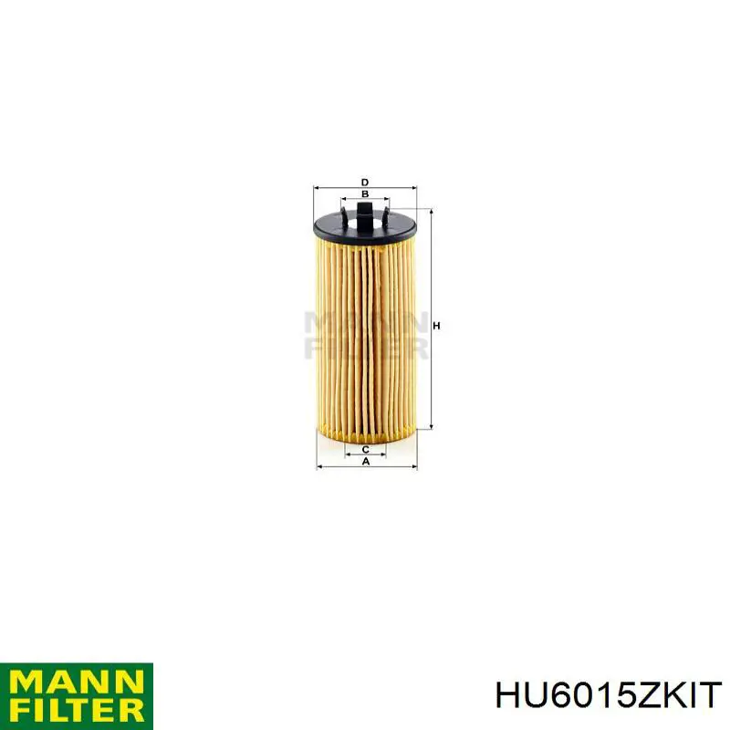 HU6015ZKIT Mann-Filter filtro de óleo
