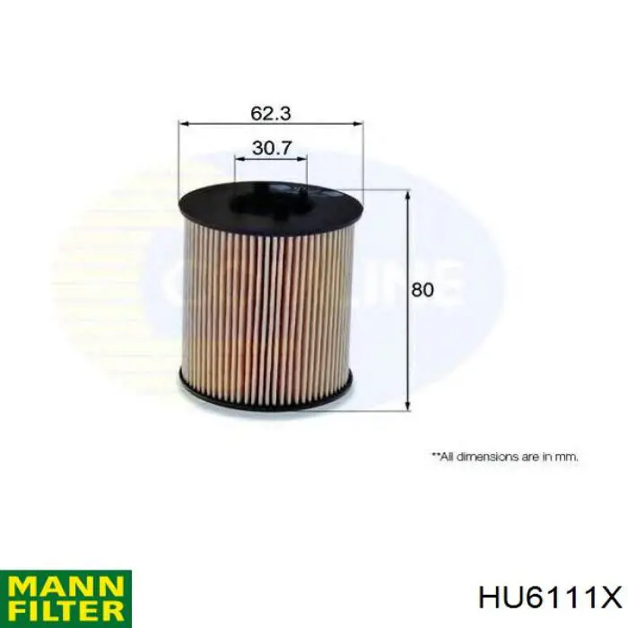 Фильтр очистки масла центробежный Mann-Filter HU6111X цена, от 6.31 USD