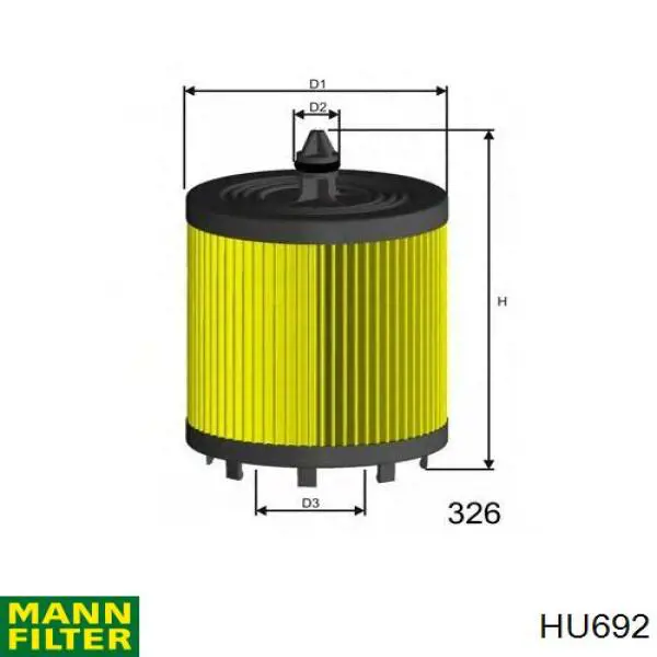Filtro de aceite HU692 Mann-Filter