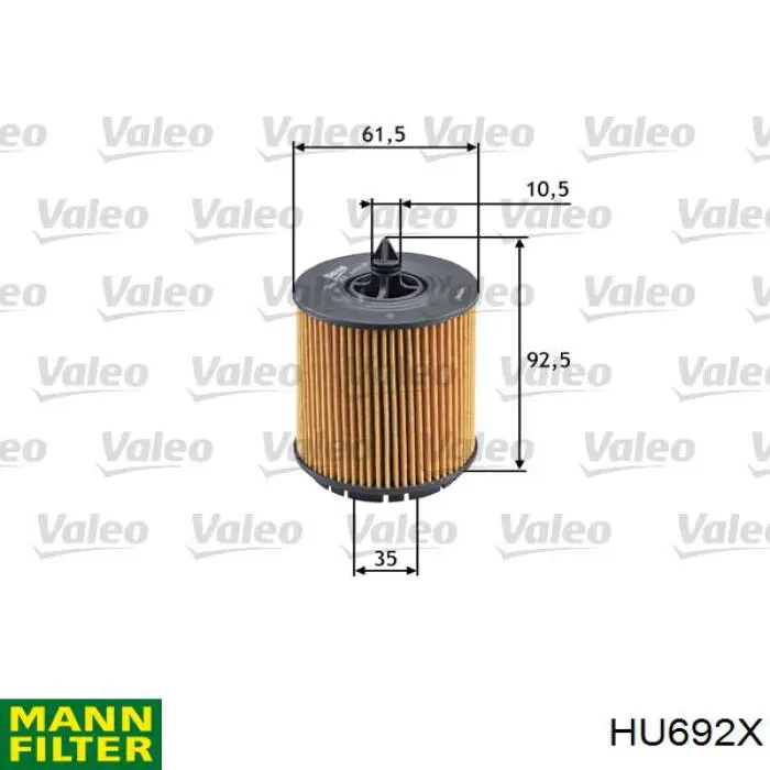 Filtro de aceite HU692X Mann-Filter