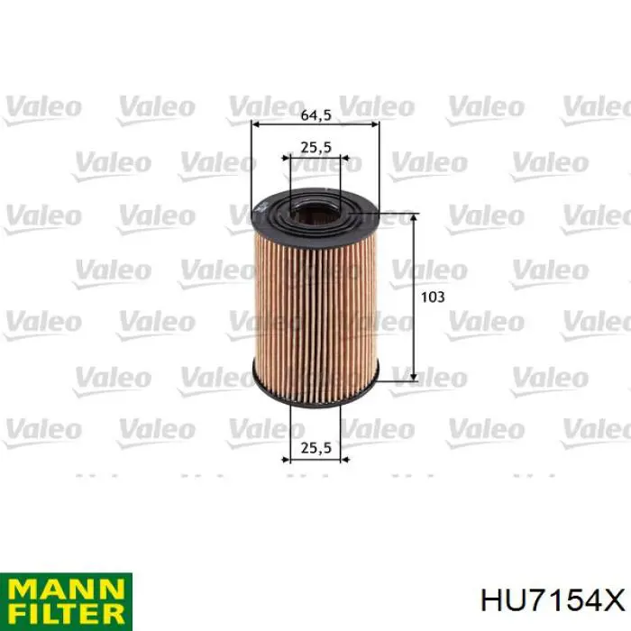 Filtro de aceite HU7154X Mann-Filter
