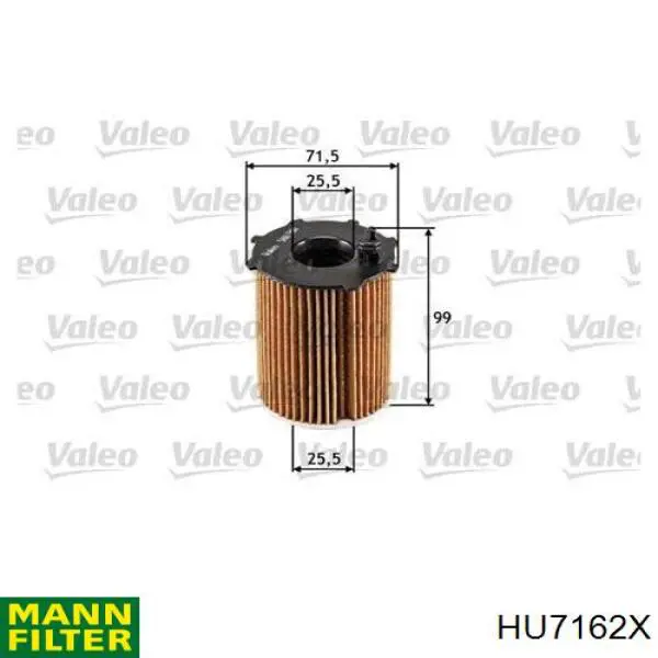 Filtro de aceite HU7162X Mann-Filter