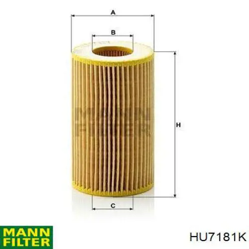 Filtro de aceite HU7181K Mann-Filter