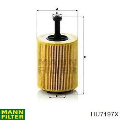 HU7197X Mann-Filter Filtro de óleo