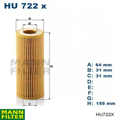 Фильтр очистки масла центробежный Mann-Filter HU722X цена, от 11.31 USD