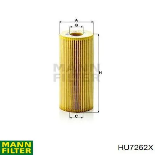 HU7262X Mann-Filter filtro de óleo