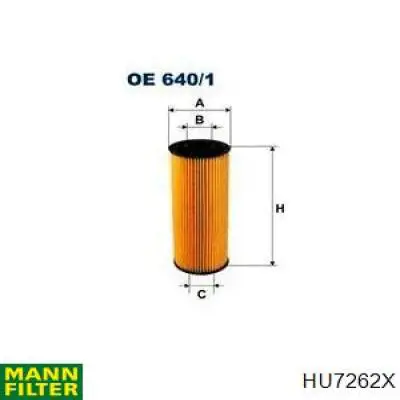 Filtro de aceite HU7262X Mann-Filter