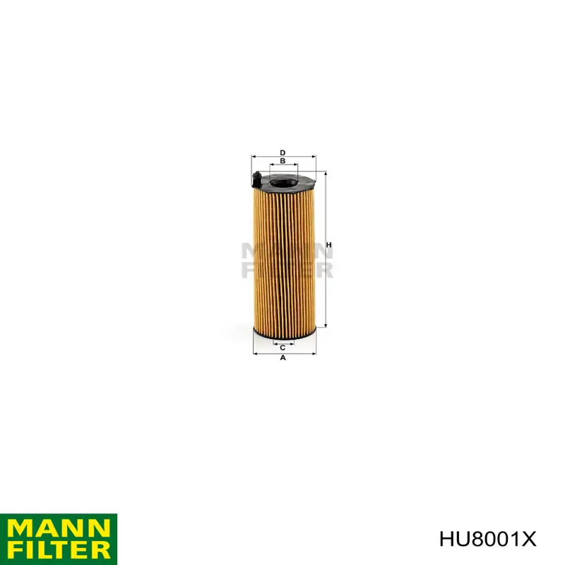Filtro de aceite HU8001X Mann-Filter