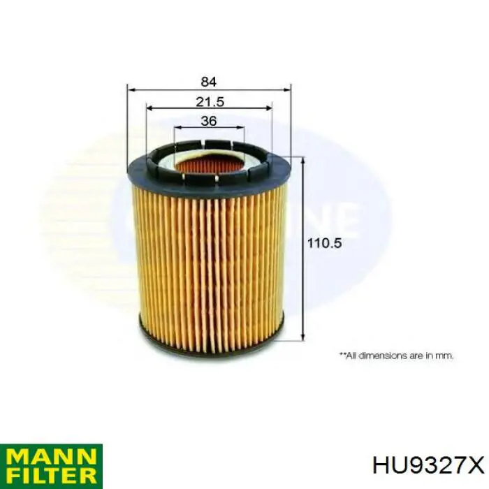 HU9327X Mann-Filter масляный фильтр
